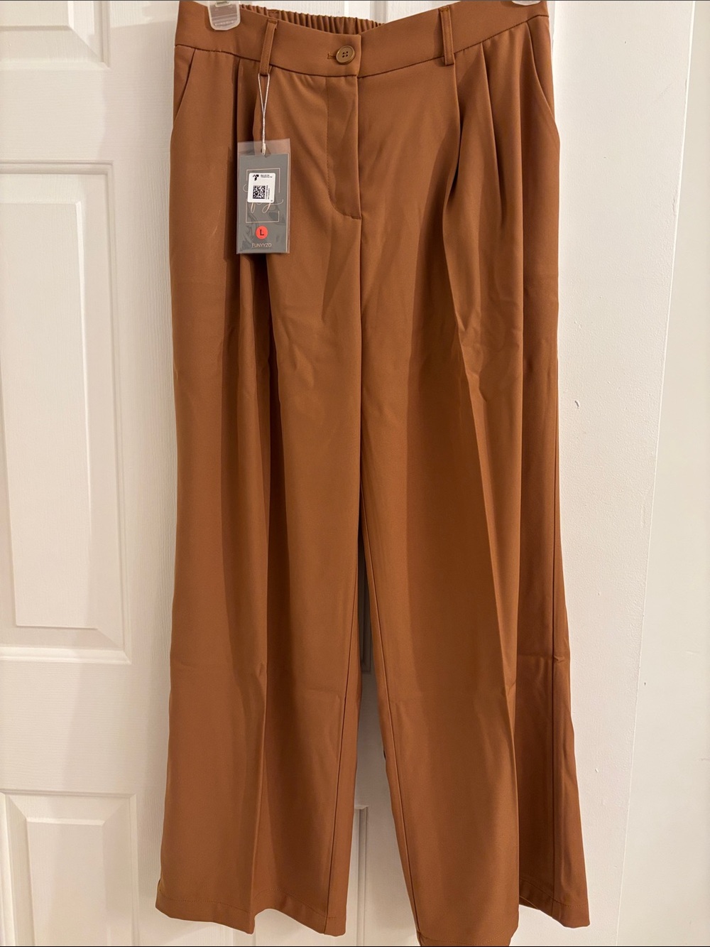Amazon Women’s Wide-Leg Dress Pants in Cognac Brown